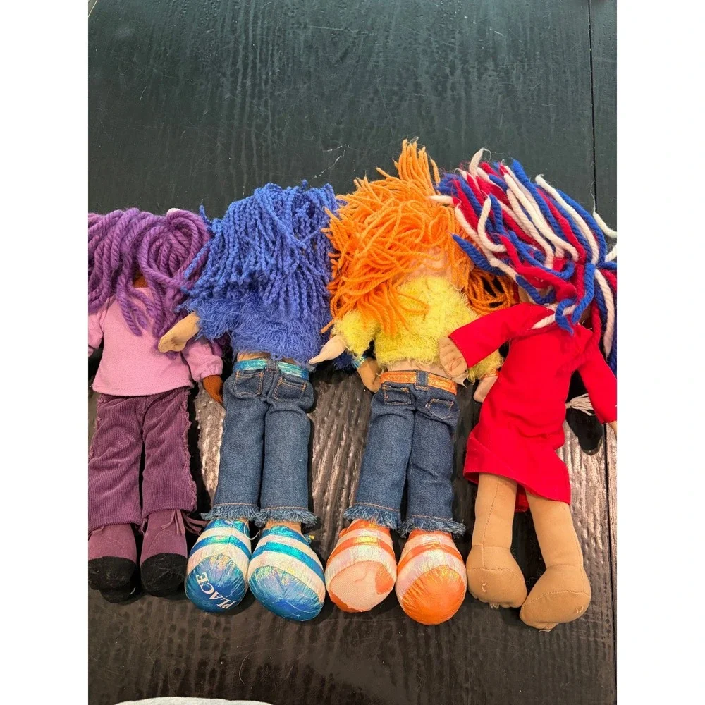 Lot Of 4 The Children's Place PLACE PALS Y2K Soft Cloth Toy Dolls Fair Condition